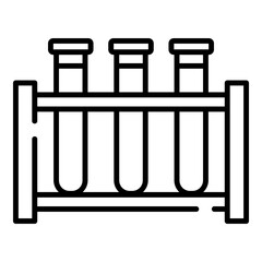Test tubes on a rack black line icon