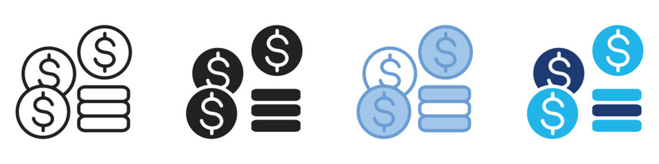 Roi icon set multiple style collection