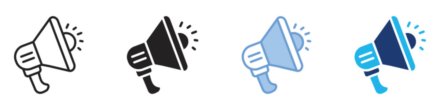 Megaphone icon set multiple style collection