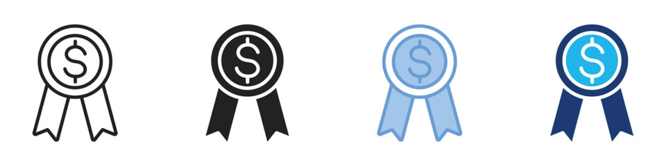 Reward icon set multiple style collection