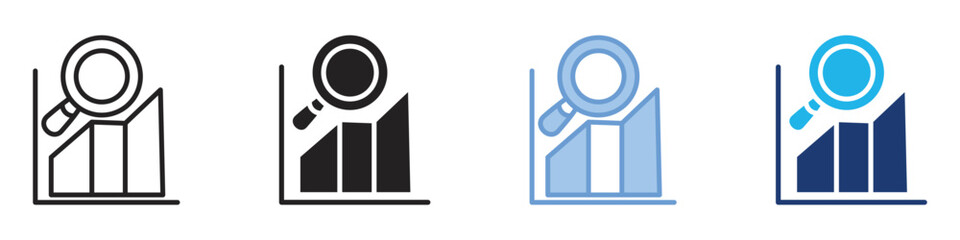 Analytics icon set multiple style collection