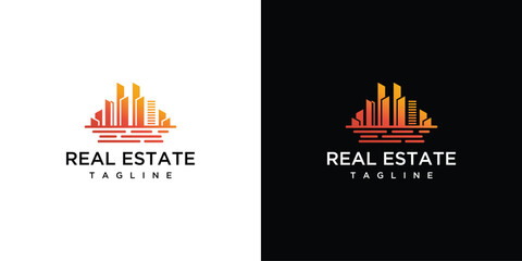 Fototapeta premium Illustration of a sea building logo. Vector logo design template elements of a sea building. 