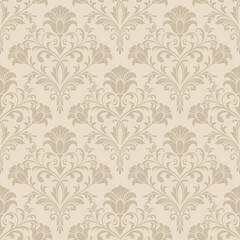Fototapeta premium damask pattern vector, seamless damask pattern for wallpaper, Fabric, Branding, Packaging, Invitations, Wedding, elegant damask pattern background for luxury interior decor.