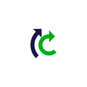 arrow cycle rotate icon. logo circular motion growth