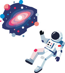 Astronaut floating among colorful galaxies, a stunning space exploration concept brought to life with modern style and wonder, perfect for science projects