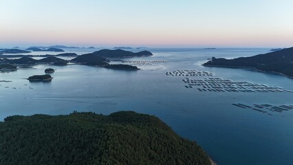 Sunset Over the Southern Coast of South Korea