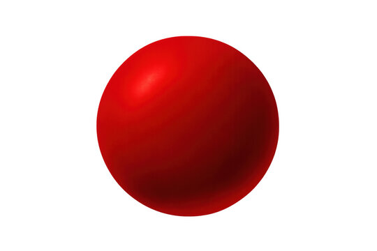 Red glossy 3d sphere object with light reflections, casting a subtle shadow, presented on a transparent background - Powered by Adobe
