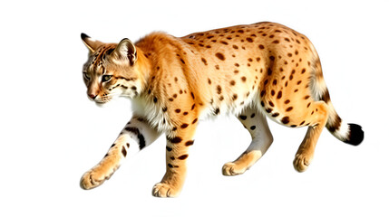 Obraz premium Bobcat walking on transparent background isolated on transparent background