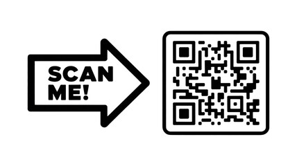 Scan me QR code prompt for quick digital access and information
