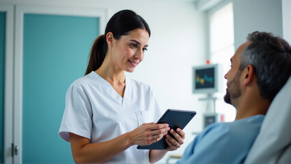 Dynamic Healthcare Professional with Tablet