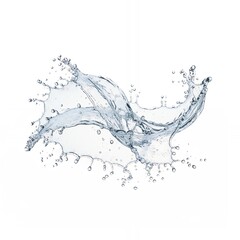 Dynamic Water Splash Isolated on White Background.