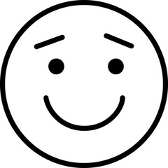 Shy Smile Emoji Icon, Hesitant Happy Face, Vector Graphic