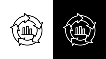 Value Chain  White Icon Set Design