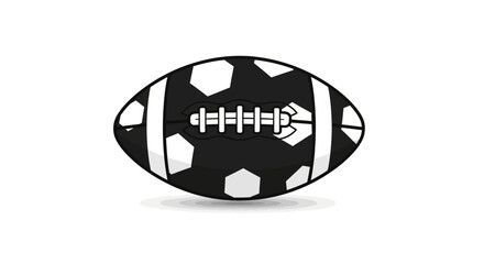 Stylized American football with geometric design, illustration of sports equipment with bold