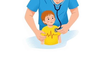 A dedicated doctor provides compassionate medical care during pediatric checkup examination and