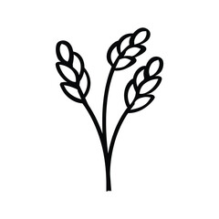 Wheat Stalk black Vector icon food white background design