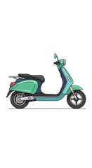 Obraz premium Stylized teal scooter illustration for urban transport and eco friendly lifestyle