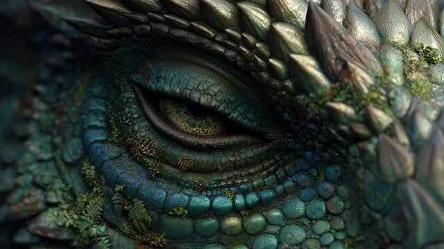 深緑の竜眼を接写で描く森の守護