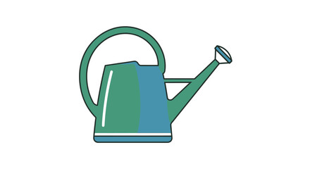 Stylized watering can vector illustration symbol of gardening and plant care growing concept