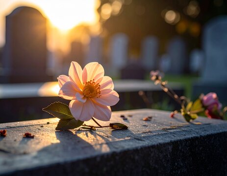 Flor , lapide ,cemit&eacute;rio 