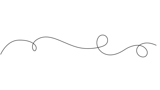 squiggle line continuous one line drawing animation, Squiggle line animation continuous one line drawing, Squiggle line animation continuous one line drawing, Abstract hand drawn dividing thin wave