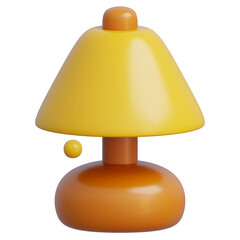 Bedside lamp with rounded features and a warm glow for home decor 3d illustration