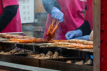 屋台のフランクフルト