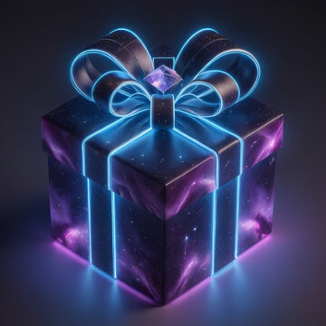 instant present, hypercube box, space nebulae bow