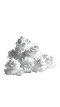 Fluffy white cloud isolated on a clean white background 1.
