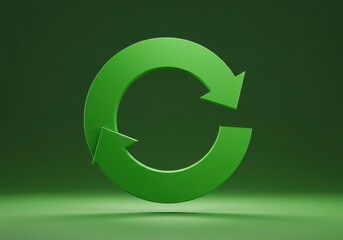Circular green arrow graphic illustrating concepts of ongoing reuse, recycling, sustainability, continuous improvement, and resource management ,direction ,arrow ,earth