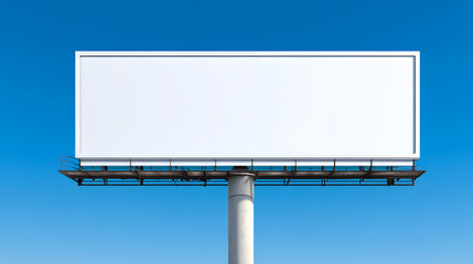 Obraz premium Blank billboard against a clear blue sky