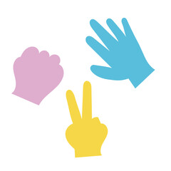 じゃんけんのシンプルなアイコン素材