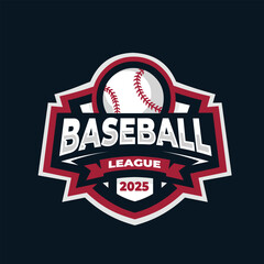 Baseball league 2025 championship related industry emblem ready made logo template