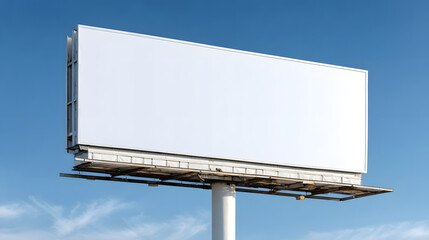 Obraz premium Blank billboard against a clear blue sky