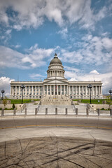 Salt Lake City, Utah, USA &ndash; August 27, 2025: Details of the state capitol building and surrounding grounds in Salt Lake City, Utah captured during late summer.
