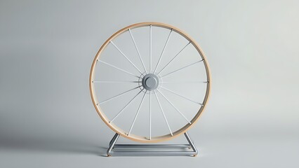 antecedence. Hamster wheel in endless rotation on a plain grey background. wildlife magazines, conservation campaigns, designed for nature documentaries and education, used by health educators.
