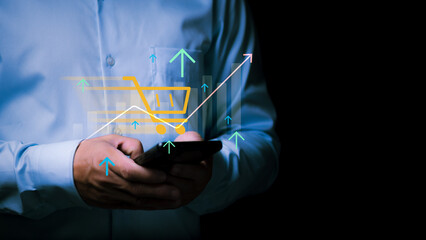 Businessmen are predicting the exponential growth of the Ecommerce market and its continued growth, the concept of online shopping and fast delivery systems, and online marketing.