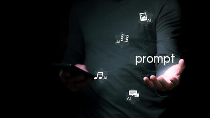 A PROMPT is a command to command an AI to do what we want, whether it's creating images, creating music, or creating videos, all require a PROMPT to control them, AI technology.