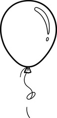 Simple black and white drawing of a balloon