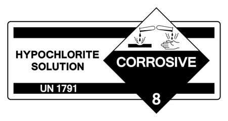 Hypochlorite Solution UN 1791 Symbol Sign, Vector Illustration, Isolate On White Background Label.EPS10