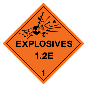 Classs 1 Explosives 1.2E Symbol Sign , Vector Illustration, Isolate On White Background Label.EPS10