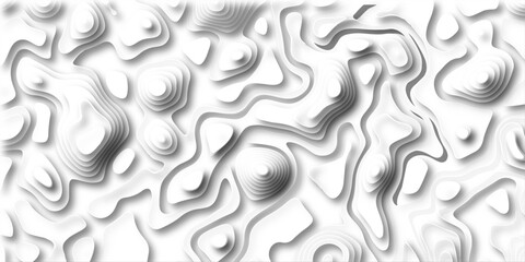 3D Stylized topographic contour map. Abstract lines or wavy backdrop background. Gray Stylized Bokeh Effect Topographic Contour Scheme and Terrain on old paper. Geographic mountain terrain.