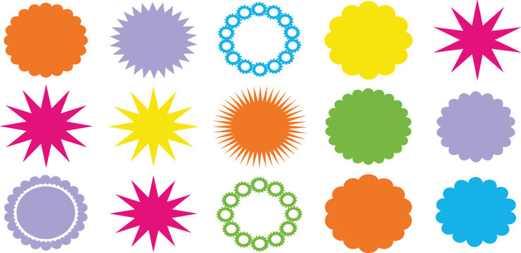 Collection of doodle elements including speech bubbles, arrows, shapes, stars, and decorative accents for graphic design