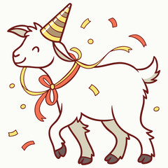 SVG art: A Sleepy Goat Kid in a New Year celebration vibe, tinted with Midnight Sparkle tones