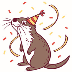 SVG art: A Grumpy Hairy-Nosed Otter in a New Year celebration vibe, tinted with Midnight Sparkle tones