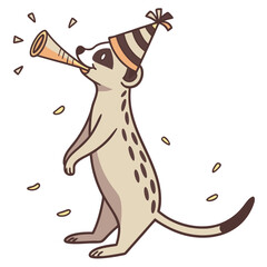 Midnight Sparkle colored Meerkat with a Cheerful touch, placed in a New Year celebration theme