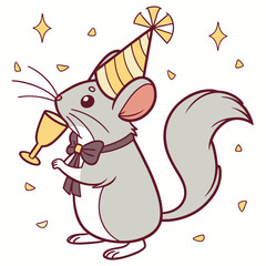 Playful Bashful Chinchilla design with Midnight Sparkle shades in a New Year celebration setting