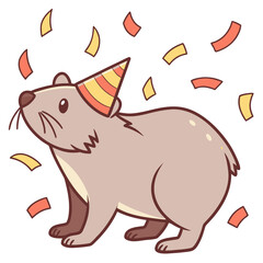 Playful Joyful Wombat design with Midnight Sparkle shades in a New Year celebration setting