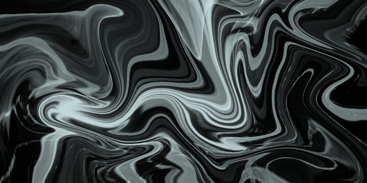 Abstract colorful Acrylic pour Liquid marble surfaces Design, Black and white abstract background with smooth waves presentation design. Grunge Black and White Marble Texture, Abstract Wavy Pattern. 