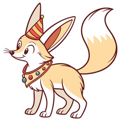 Mischievous expression on a Fennec Fox in a New Year celebration theme – Midnight Sparkle vector art